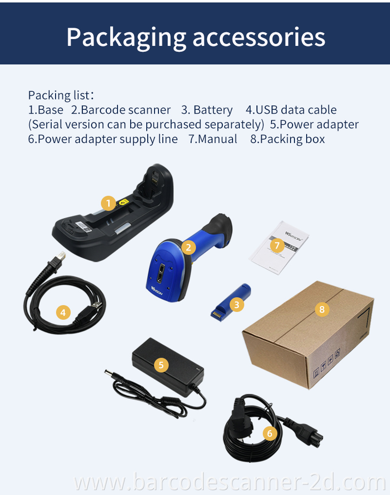 Winson ST10-39SR-BTU Megapixel 2D Passport Reader Wireless Handheld Barcode Scanner